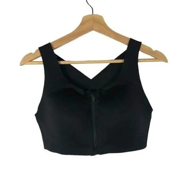 Lululemon Black Enlite Zip Front Athletic Sports Bra 36C - Picture 3 of 6